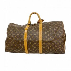 LOUIS VUITTON Brown Monogram Keepall 55 Boston Bag